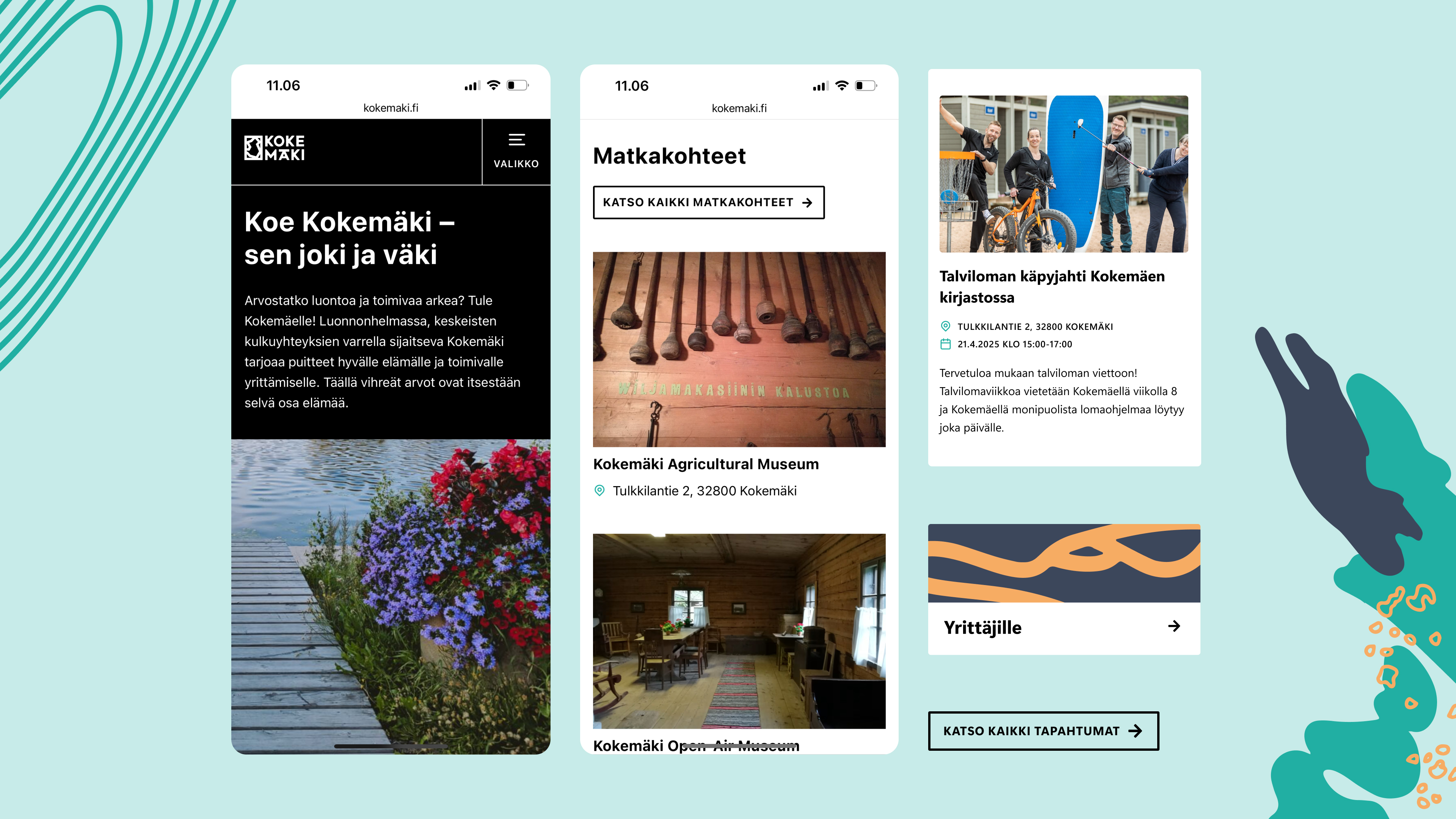 Kokemäen WordPress-verkkosivut, toteuttaja digitoimisto redandblue