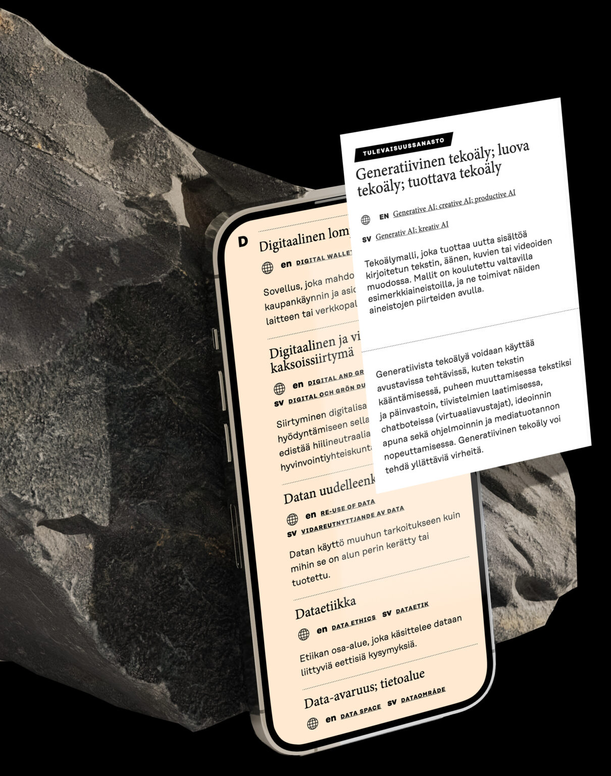 Sitran verkkopalvelun sisältösivu mobiilinäkymässä, toteutus redandblue