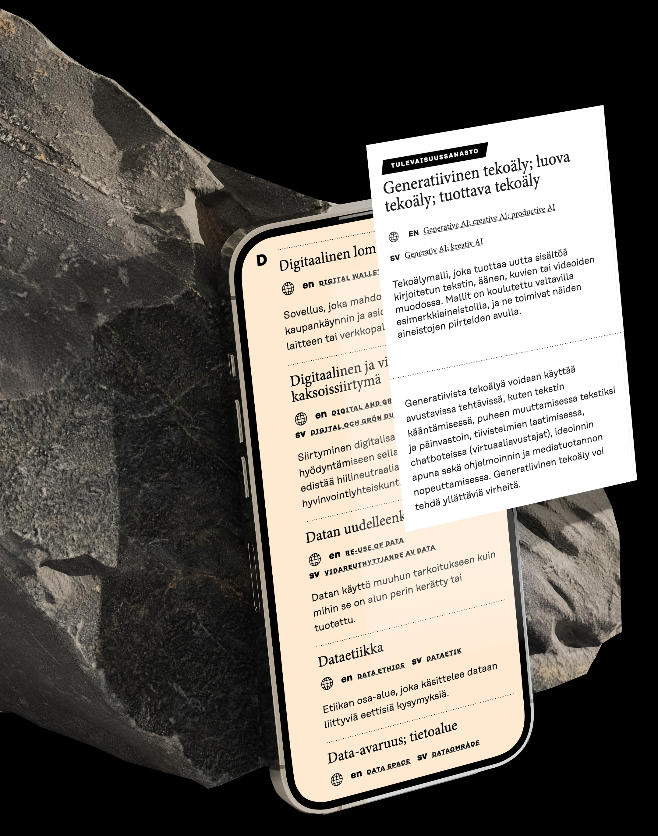 Sitran verkkopalvelun sisältösivu mobiilinäkymässä, toteutus redandblue